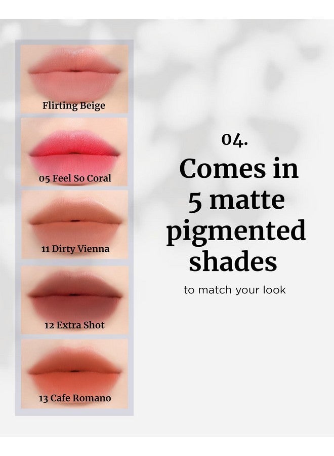VDL VDL Lip Stain Comfort Slip Lipstick 11, Dirty Vienna - Lightweight, Matte, Smooth Lipstick for Effortless Comfort. Vibrant and Long-Lasting Lip Color (0.09 oz) | Korean Makeup - Image 5