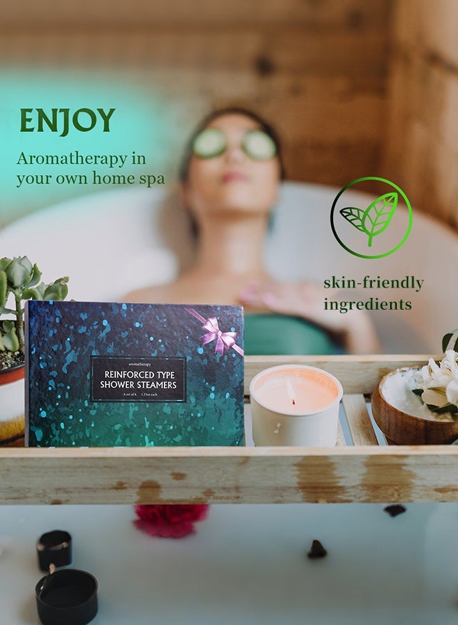 Aromatherapy 6-Pack Aromatherapy Shower Steamers Gift Set, Lavender, Rose, Mint, Lemon, Tea Plant & Jasmine Scents, Self-Care Spa Gift Set for Relaxation, 35g Each - Image 4