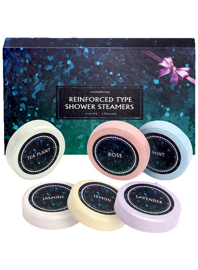 Aromatherapy 6-Pack Aromatherapy Shower Steamers Gift Set, Lavender, Rose, Mint, Lemon, Tea Plant & Jasmine Scents, Self-Care Spa Gift Set for Relaxation, 35g Each - Image 1