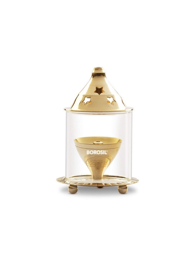 Borosil Akhand Diya (Small, Brass) - Image 3