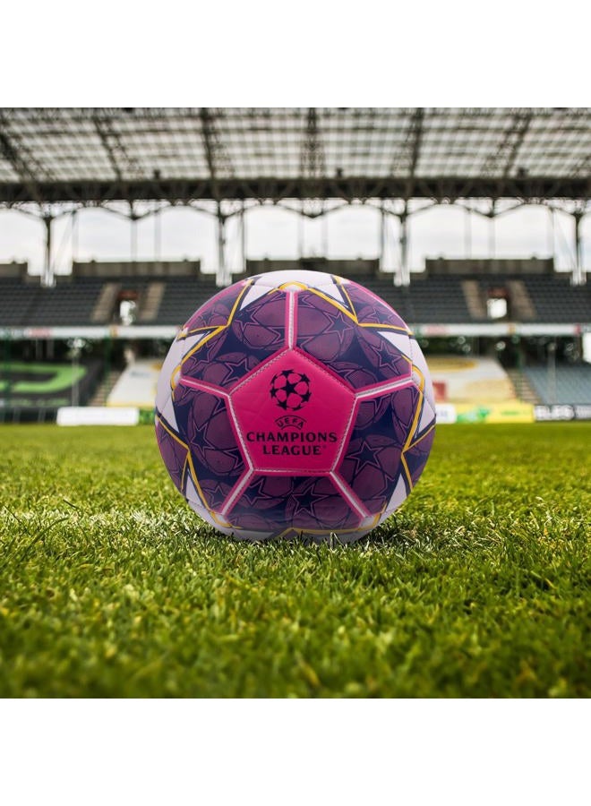 Hy-Pro UEFA Champions League Football, Size 5, Officially Licensed, Training, Match, Merchandise, Collectible For Kids and Adults, Great Gift Idea, Purple/Blue - Image 3