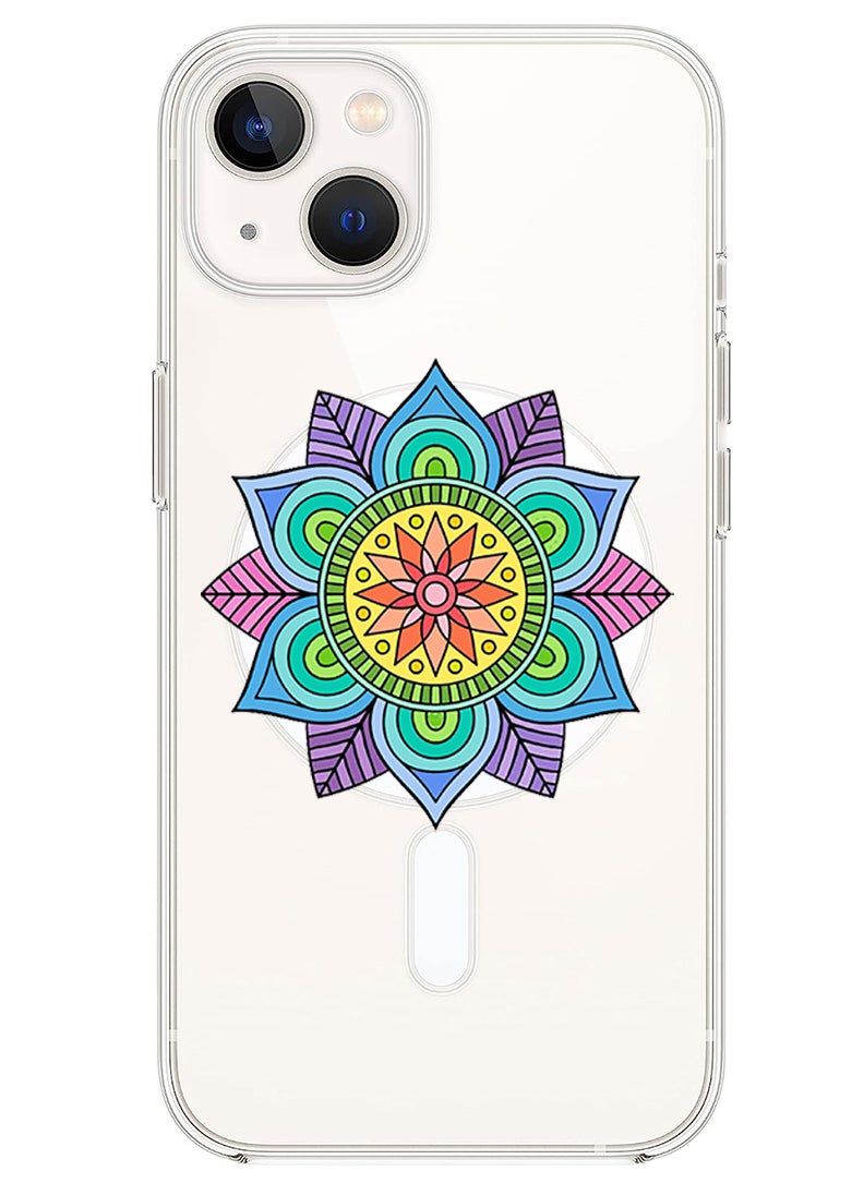 Theodor - Magnetic Case for iPhone 13 6.1-inch Compatible with MagSafe Wireless Charging, Shockproof Phone Bumper Cover Mandala - Image 1