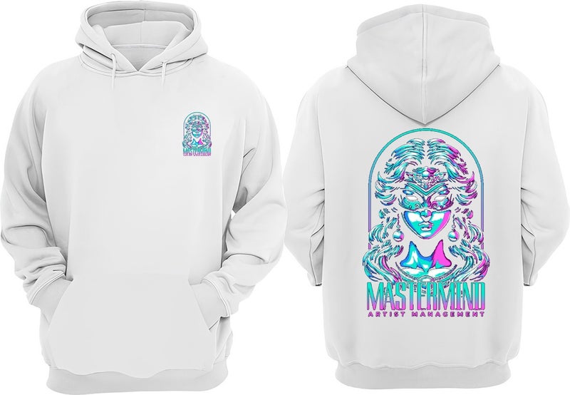 The Wert Unisex Mastermind Artist Management Design Front Back Printed Regular Fit White Sweatshirt - Image 1