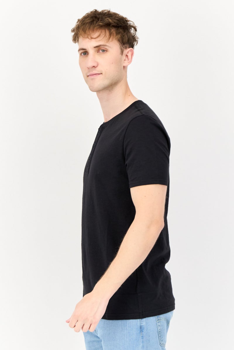 GAP Men Crew Neck Short Sleeves Plain T-Shirt, Black - Image 2