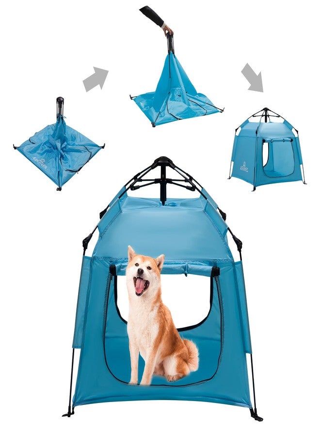 ASFANES Outdoor Pet Automatic Camping Tent, Pop up Cave Bed for Indoor Cats and Small Dogs, Portable Cat House Dog House, Sky Blue. (No Ventilation mesh, Door Must be Left Open for use) - Image 1