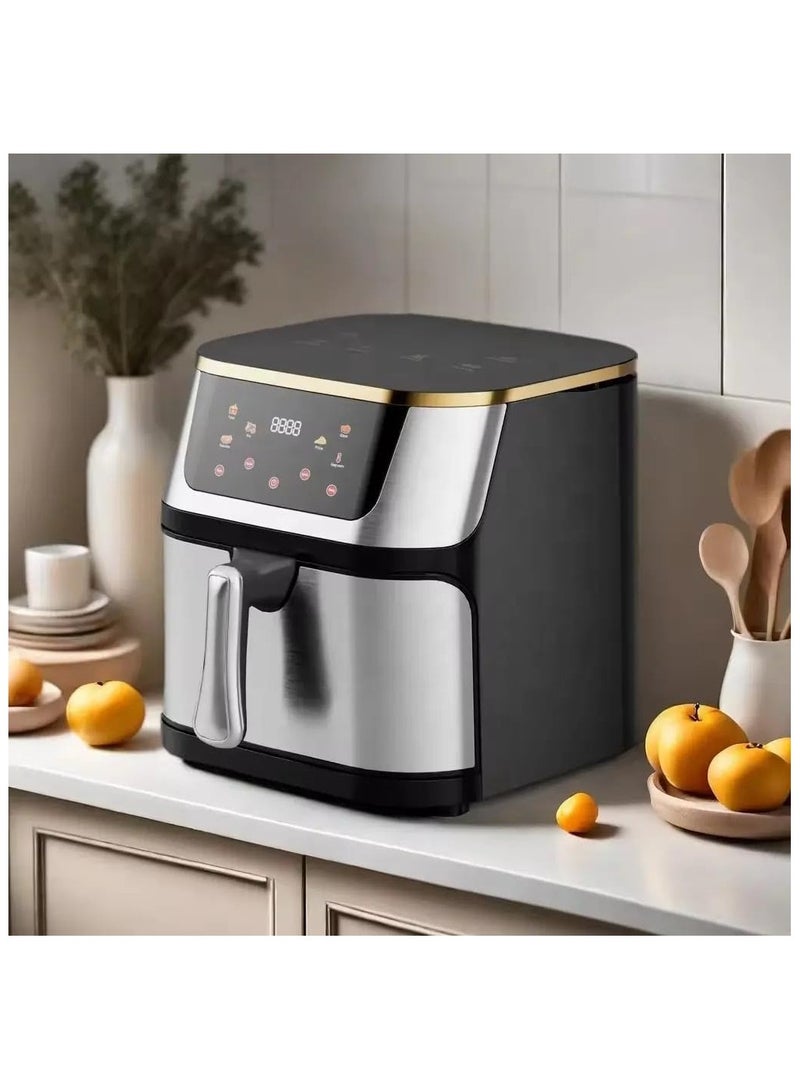 IMPERIUM 10L Digital Air Fryer – 1400W Large Capacity, Touch Screen with 7 Smart Preset Programs, Rapid Hot Air Circulation, Oil-Free Cooking, Stainless Steel Design