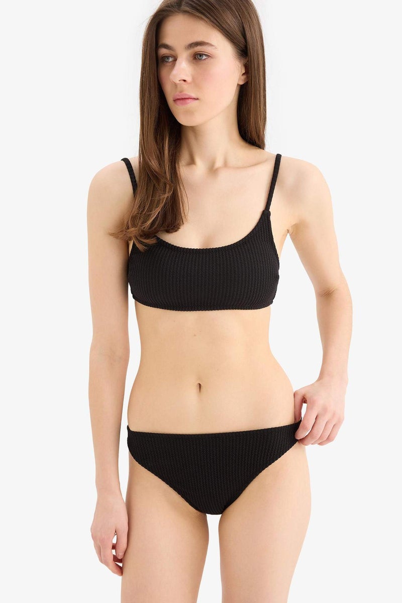 DeFacto Fall in Love Regular Fit Crepe Black Bikini Top - Image 2