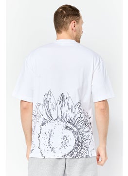 Reebok Men Sportswear Fit Short Sleeves Outdoor T-Shirt, White  - Image 2