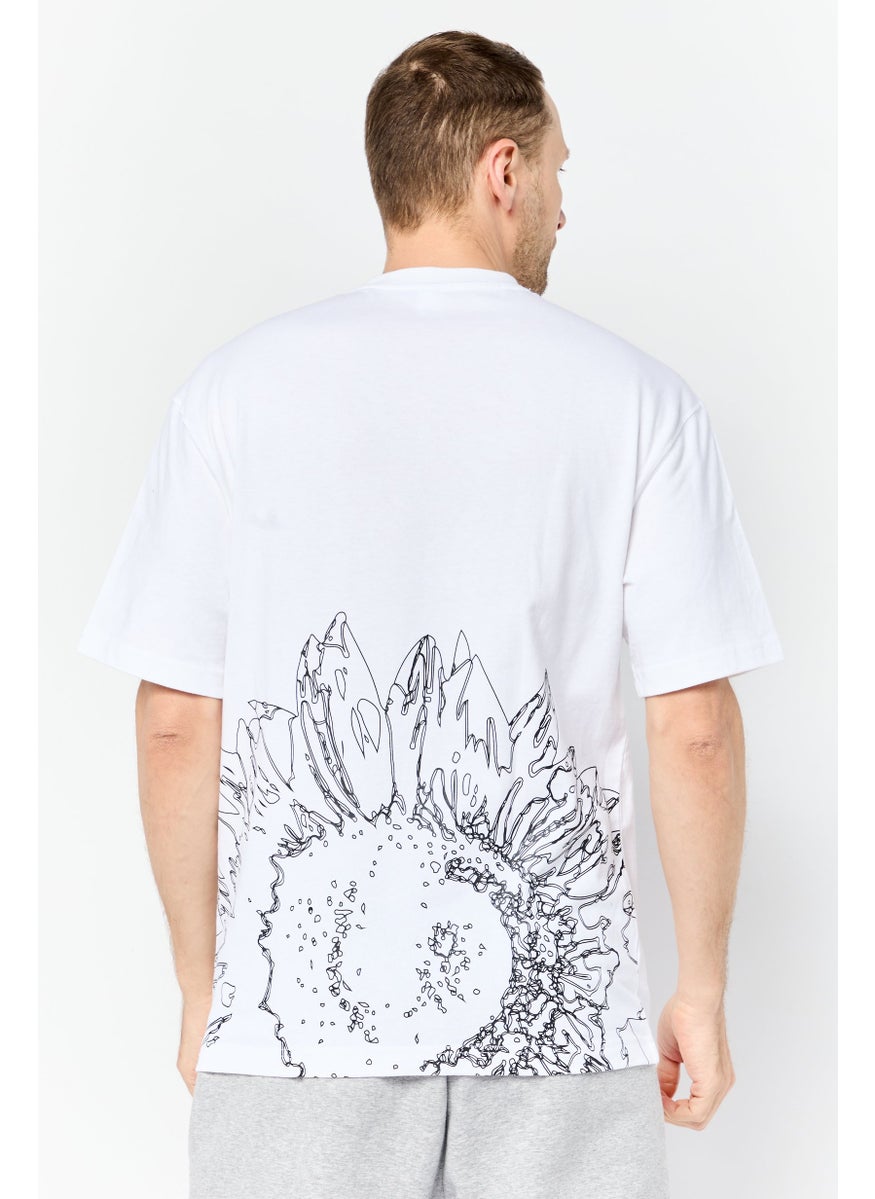 Reebok Men Sportswear Fit Short Sleeves Outdoor T-Shirt, White  - Image 2