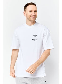 Reebok Men Sportswear Fit Short Sleeves Outdoor T-Shirt, White  - Image 1
