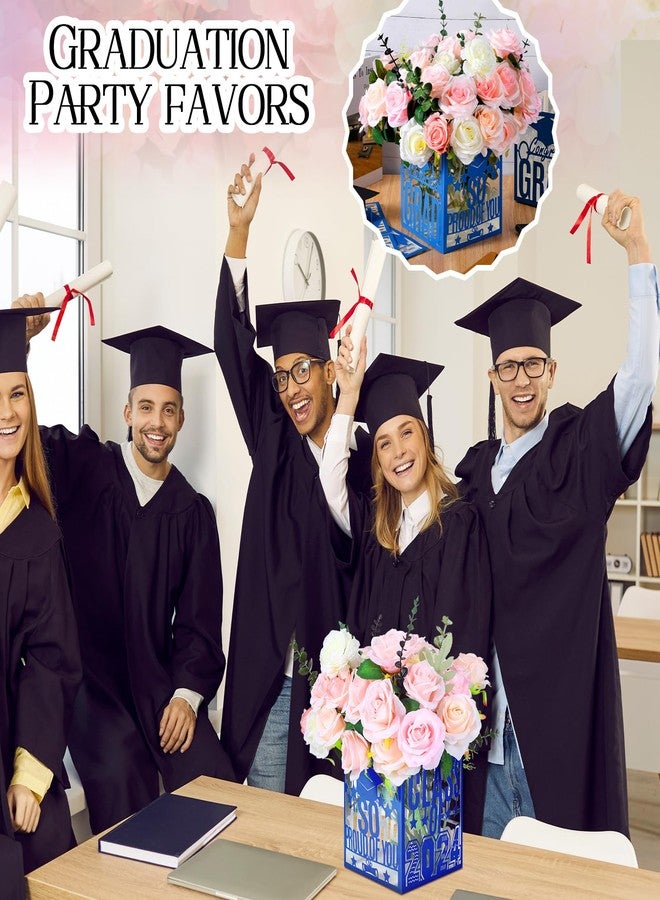 Resholder 8 Pcs Graduation Table Centerpieces Box Congrats Grad Party Favor with LED Light Class of 2025 Party centerpieces College Photo Props for Graduation Table Decoration(Blue) - Image 5