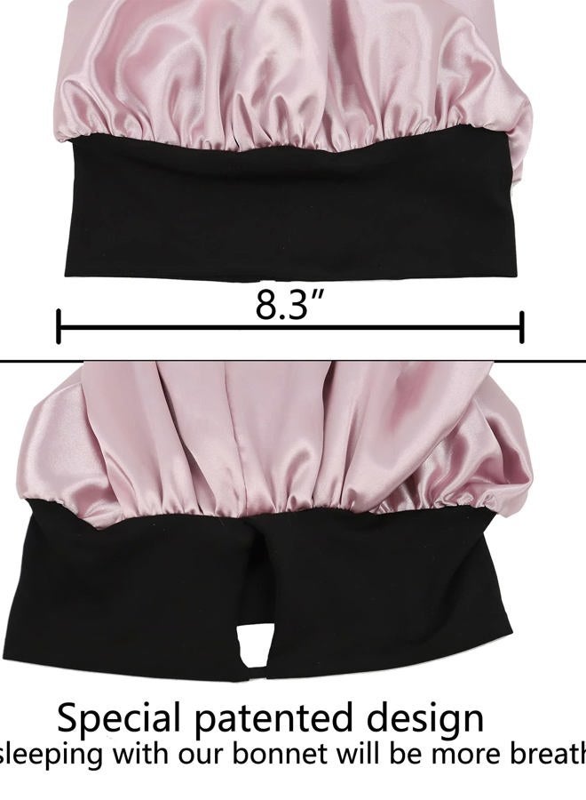 SENGTERM Kids Long Satin Bonnet Girls Sleeping Cap Braids Bonnet for Long Curly Hair, Kids Long Pink, L-XL - Image 4