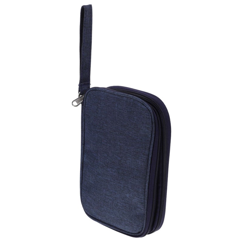Blue Travel Charger Cord Organizer Cable Holder SSD Case Earphone Pouch - Image 1