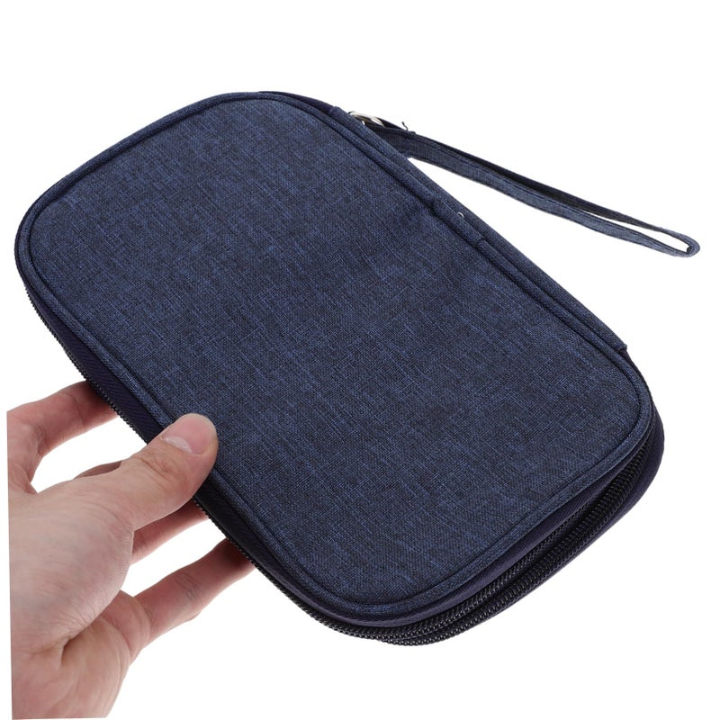 Blue Travel Charger Cord Organizer Cable Holder SSD Case Earphone Pouch - Image 5