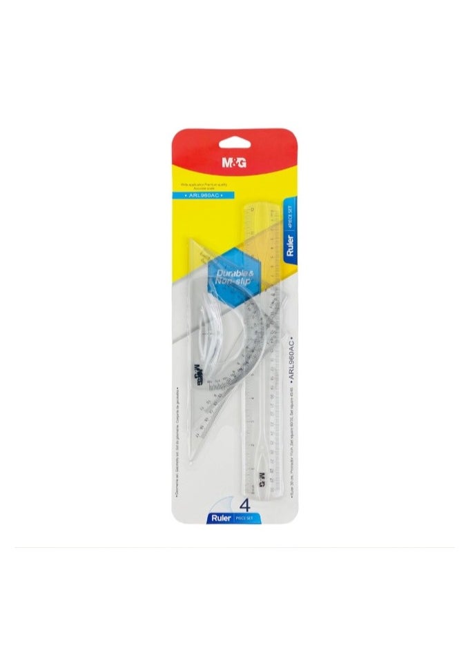 M&G M&G Chenguang Geometrical Set rulers - 4pcs - No:ARL960AC 