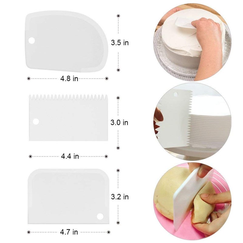 HPK Rotating Cake Turntable with 2 Icing Spatula and Icing Smoother, Revolving Cake Stand White Banking Cake Decorating Supplies - Image 2