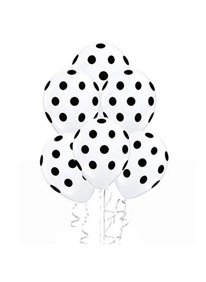 AnnoDeel 50 Pcs 12" Latex Balloons, White Polka Dot Balloons For Brithday Balloon Wedding Balloon Decoration - Image 1