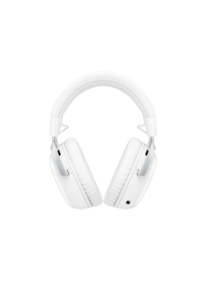 HYPERX Cloud III S – Wireless Gaming Headset for Multi-Platform, 2.4GHz, Bluetooth, Battery Life up to 120 Hours 2.4GHz / 200 Hours Bluetooth, 53mm Angled Drivers, 10mm Detachable Mic - White - Image 3