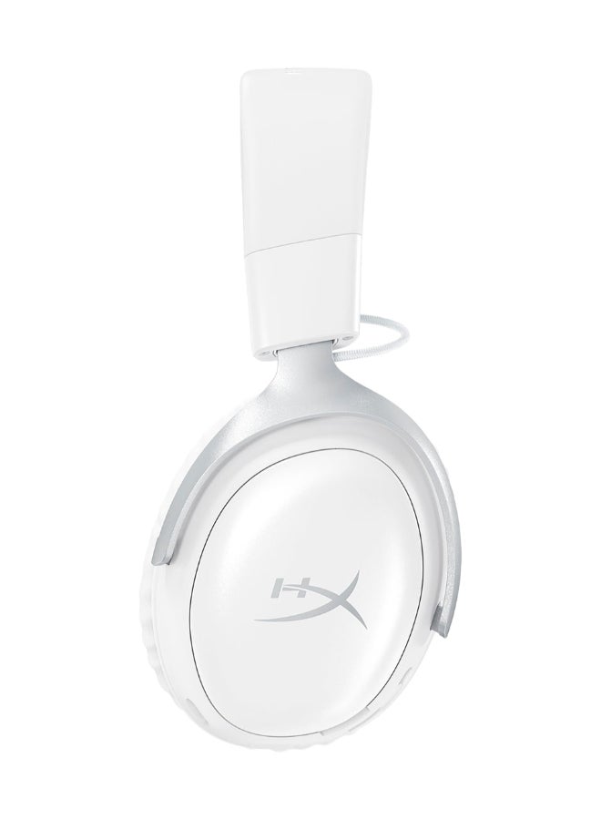 HYPERX Cloud III S – Wireless Gaming Headset for Multi-Platform, 2.4GHz, Bluetooth, Battery Life up to 120 Hours 2.4GHz / 200 Hours Bluetooth, 53mm Angled Drivers, 10mm Detachable Mic - White - Image 2