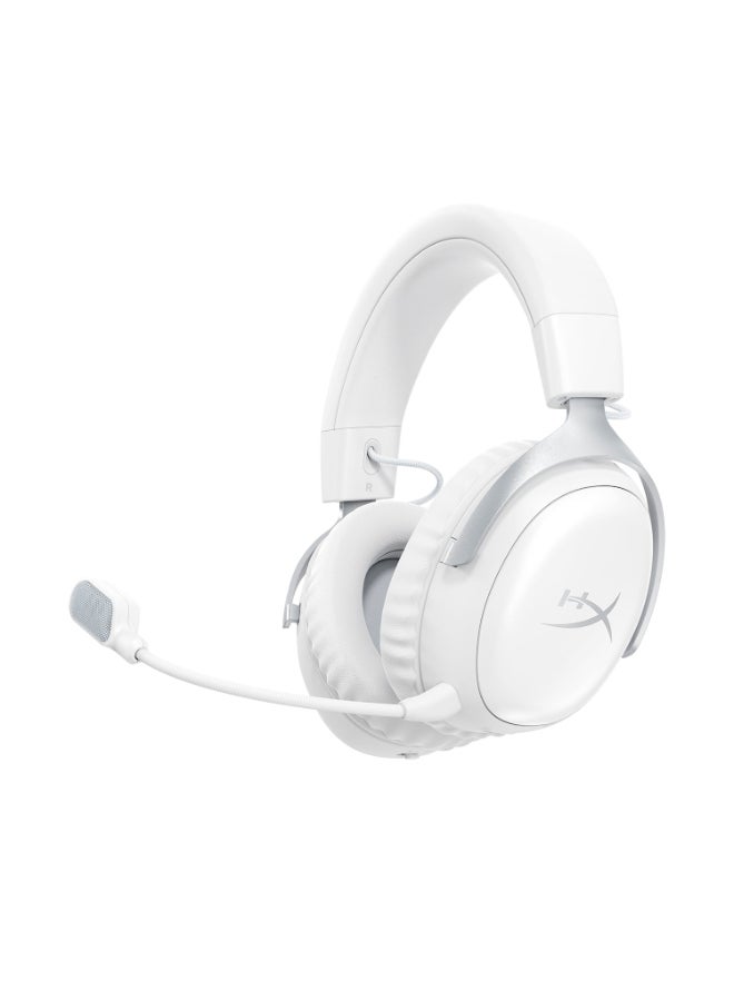 HYPERX Cloud III S – Wireless Gaming Headset for Multi-Platform, 2.4GHz, Bluetooth, Battery Life up to 120 Hours 2.4GHz / 200 Hours Bluetooth, 53mm Angled Drivers, 10mm Detachable Mic - White - Image 1