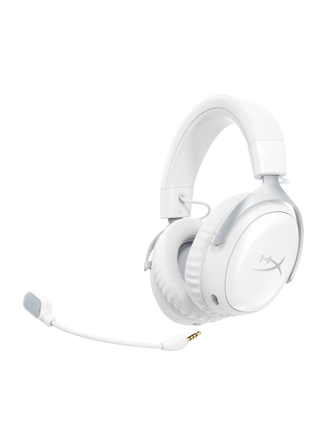 HYPERX Cloud III S – Wireless Gaming Headset for Multi-Platform, 2.4GHz, Bluetooth, Battery Life up to 120 Hours 2.4GHz / 200 Hours Bluetooth, 53mm Angled Drivers, 10mm Detachable Mic - White - Image 4