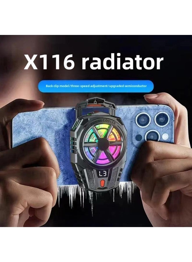Mobile Phone Radiator Semiconductor X116 Ice Porcelain Refrigeration Cooling Adjustable Digital Display Game Live Back Clip Type-Color:X116A Heat Sink - Image 1