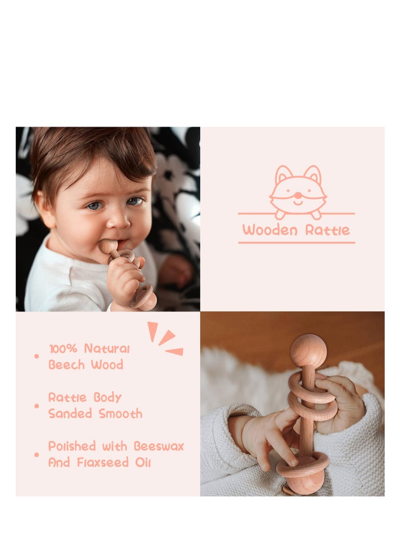 NNEWVANTE Baby Gift Basket, Newborn Gift Set with Baby Blanket Baby Rattle, Newborn Baby Gift Set, Newborn Baby Gifts, Medium Baby Gift Basket Kit for Expecting Moms(PINK) - Image 5