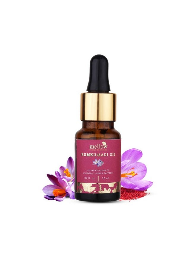 MELLOW Kumkumadi Face Oil For Glowing Skin & Deep Nourishment, Tailam Extracted From Pure Ayurvedic 24 Herbs & Kesar, Reduces Pigmentation, Fine Lines & Wrinkles, Chemical Free [10Ml]  - Image 1