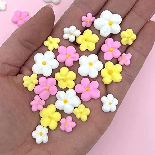 SIMPLY SUCRÃ‰ Royal Icing Blossoms  Mini Edible Flowers  Edible Roses  White Wedding Flowers  Cake Sprinkles  Bulk Sprinkle Mix  by Simply Sucr 54 Count Spring Blossoms - Image 1