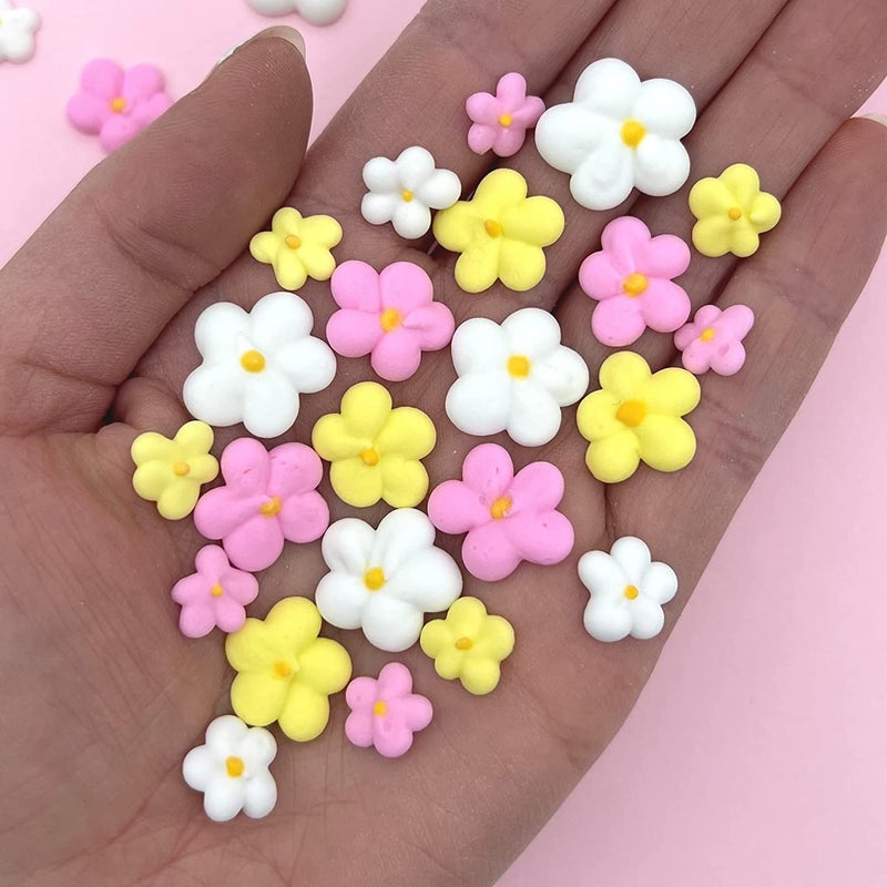 SIMPLY SUCRÃ‰ Royal Icing Blossoms  Mini Edible Flowers  Edible Roses  White Wedding Flowers  Cake Sprinkles  Bulk Sprinkle Mix  by Simply Sucr 54 Count Spring Blossoms - Image 3