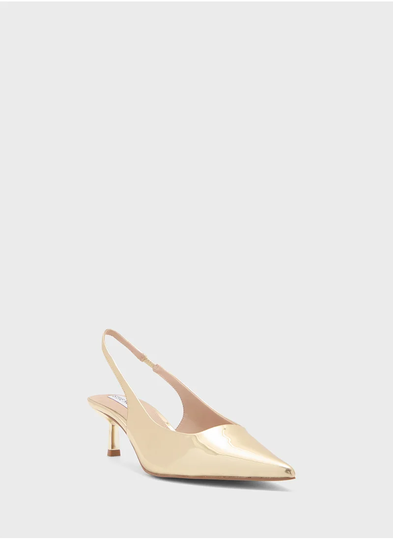 ستيف مادن Aliz Pointed Toe Sling Back Mid Heel Pumps