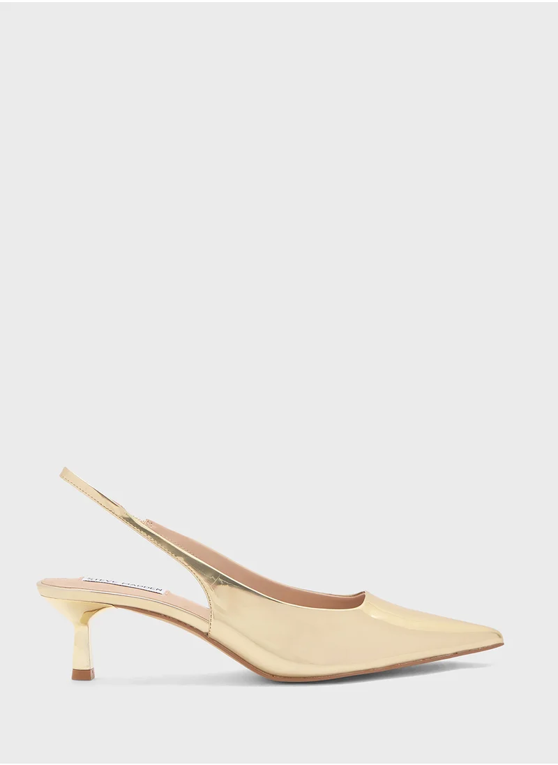 ستيف مادن Aliz Pointed Toe Sling Back Mid Heel Pumps
