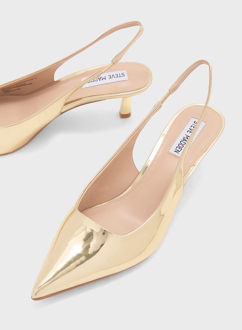 STEVE MADDEN Aliz Pointed Toe Sling Back Mid Heel Pumps  - Image 4
