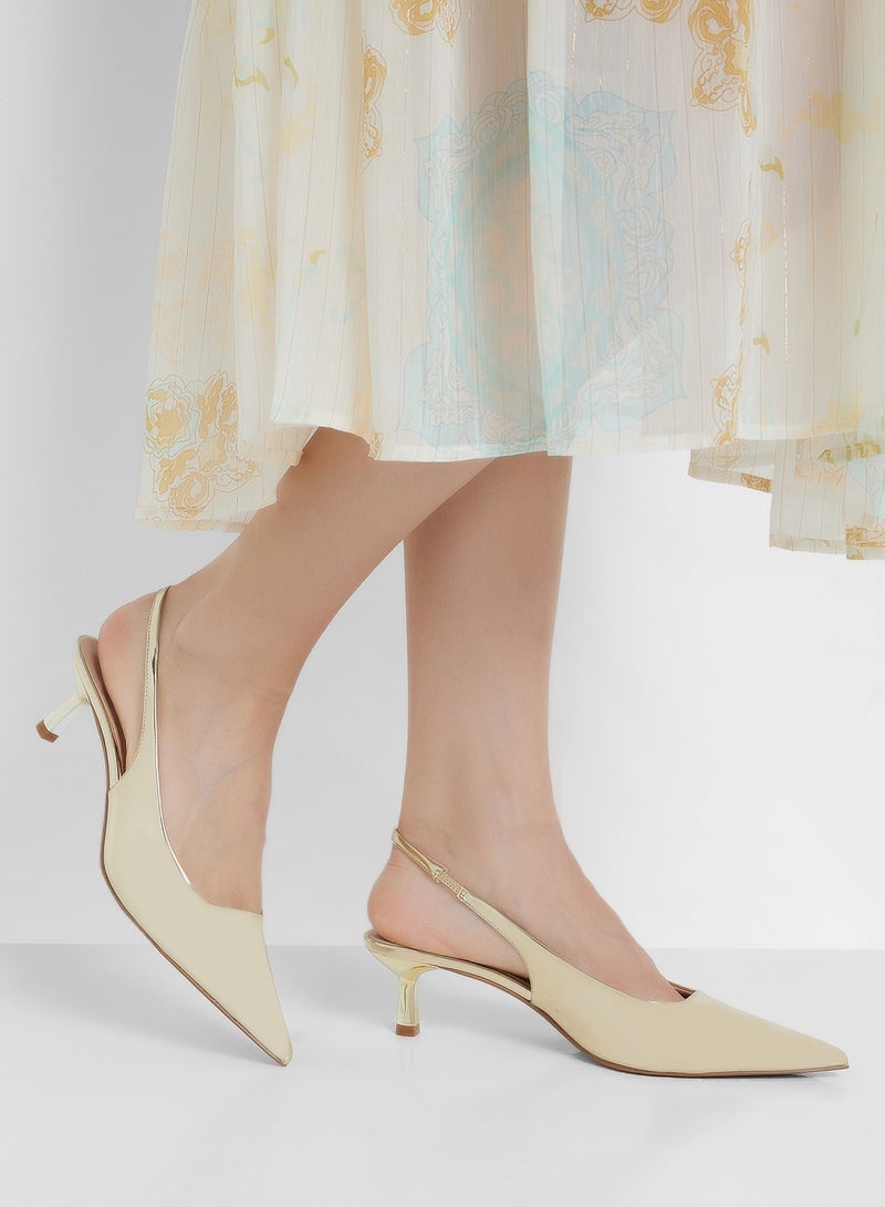 STEVE MADDEN Aliz Pointed Toe Sling Back Mid Heel Pumps  - Image 5