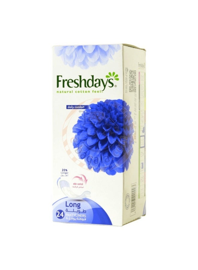 Natural Cotton Feel Pantyliners Long 24 Pads