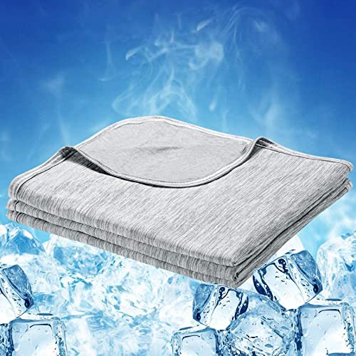 LUXEAR Cooling Blanket Twin Size, Japanese Q-Max>0.5 Arc-Chill Cooling Fiber Keep Adults/Children Cool All Night Cool Summer Blanket for Hot Sleepers Night Sweats 59 X 79in -Gray - Image 1