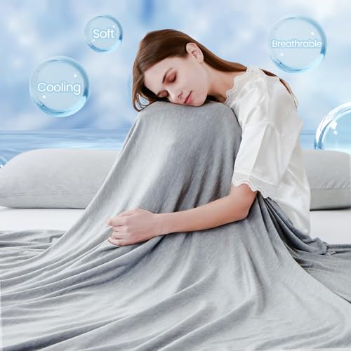 LUXEAR Cooling Blanket Twin Size, Japanese Q-Max>0.5 Arc-Chill Cooling Fiber Keep Adults/Children Cool All Night Cool Summer Blanket for Hot Sleepers Night Sweats 59 X 79in -Gray - Image 5