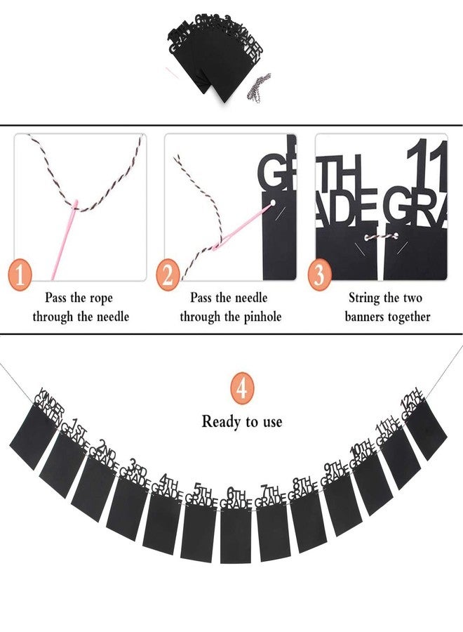 INNORU Graduation Photo Banner, Black 1st - 12th Grade Banner - Congrats Graduate Sign - Grad Photo Props Decorations Supplies - Image 3