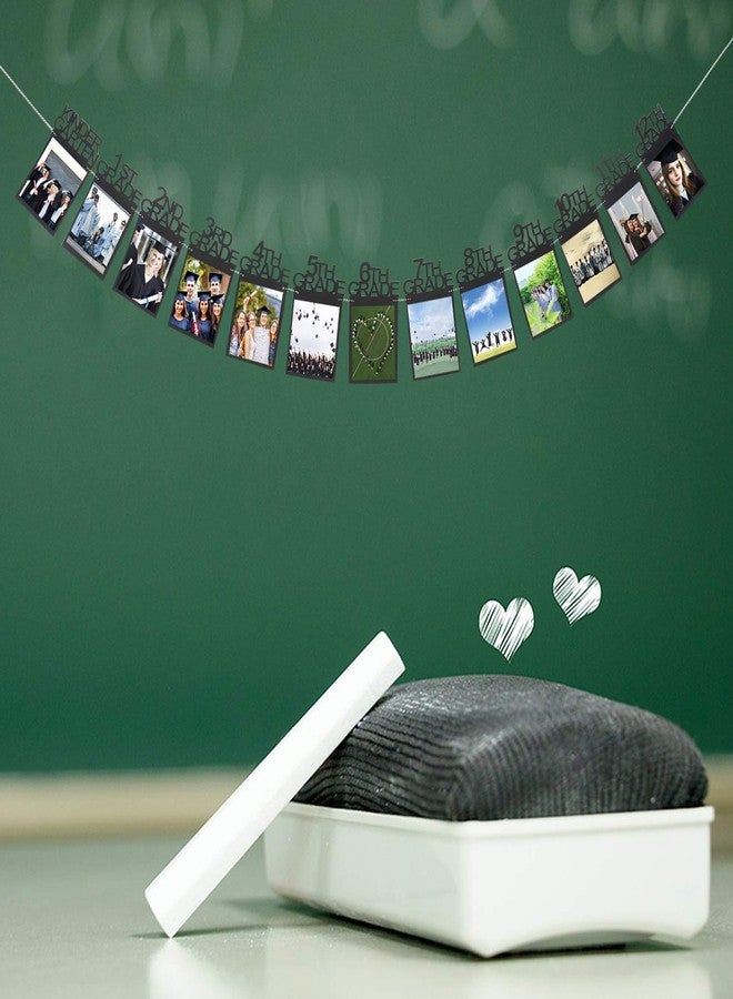 INNORU Graduation Photo Banner, Black 1st - 12th Grade Banner - Congrats Graduate Sign - Grad Photo Props Decorations Supplies - Image 5