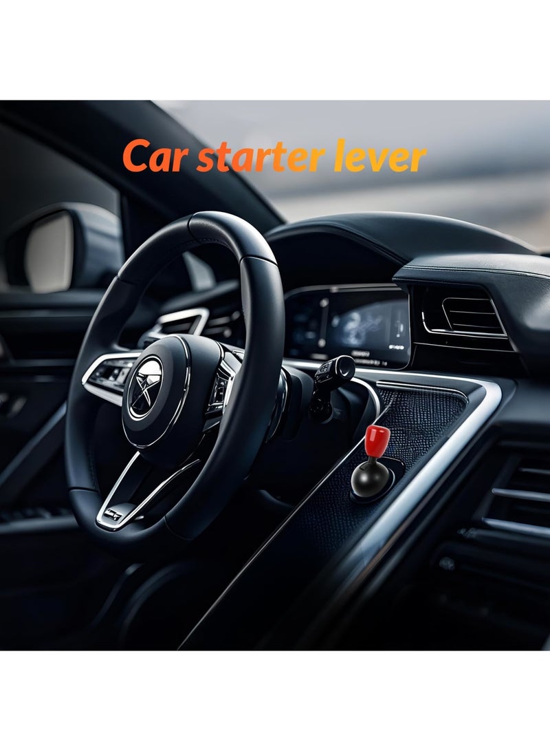 SYOSI Push Start Joystick, Metal Push to Start Accessories, Car Engine Start Stop Button Cover, Decorative Rocker Lever Design for Various Vehicle Models, Easy Installation (Red) - Image 5