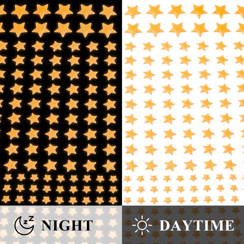 Meschett Glow in The Dark Stars Decals Decor 633 Pcs Luminous Dot Stars, 3D Starry Stars Glow in The Dark Stickers for Ceiling or Wall and Bedroom DÃ©cor - Image 3