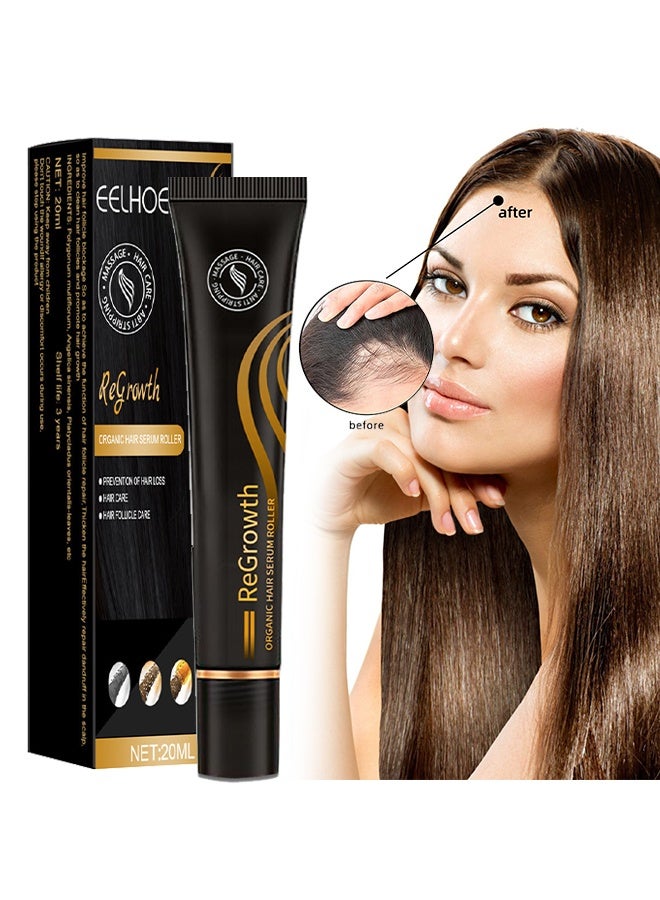 EELHOE Regrowth Organic Hair Serum Roller, Herbal Rolling Ball Massage Hair Reactive Serum, Hair Growth Serum for Natural Hair, for Stronger, Thicker Hair, for Receding Hairline & Pattern Baldness 20ml - Image 1