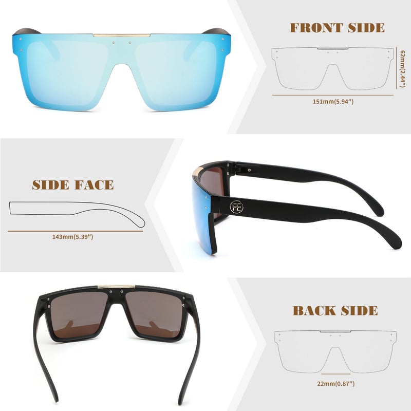 FEISEDY Men Sunglasses Polarized Oversized Square Flat Top Cycling Running Fishing Golf Hiking Sports B2990 - Image 4