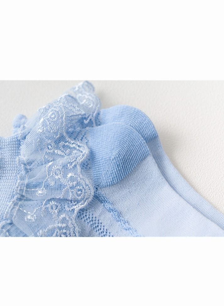 4 Pairs of Princess Lace Socks for Girls, Crew Socks for Girls - Image 5