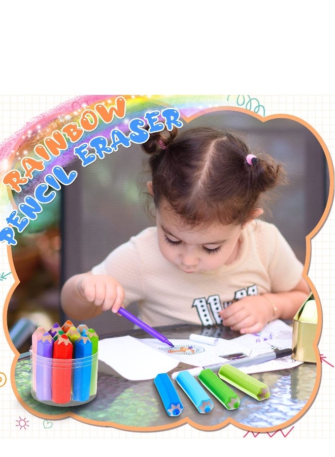 20 Pcs Eraser for Kids Pencil Shaped Erasers Rainbow Pencil Eraser Colored Erasers for School Classroom Office Prize Gifts(Random color） - Image 5