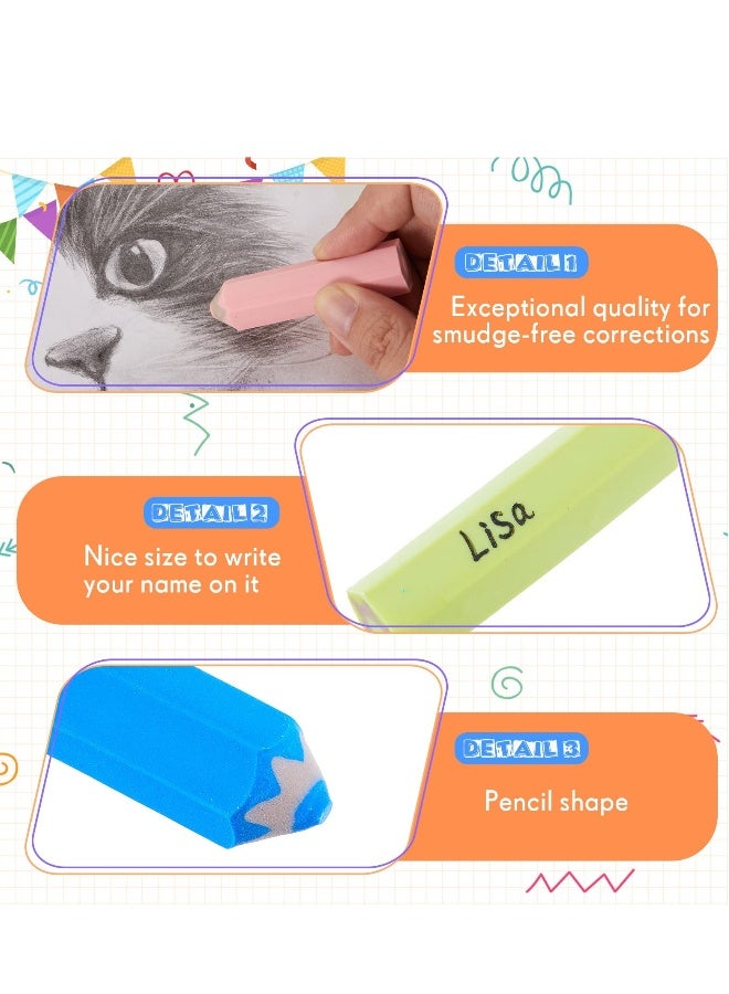 20 Pcs Eraser for Kids Pencil Shaped Erasers Rainbow Pencil Eraser Colored Erasers for School Classroom Office Prize Gifts(Random color） - Image 2