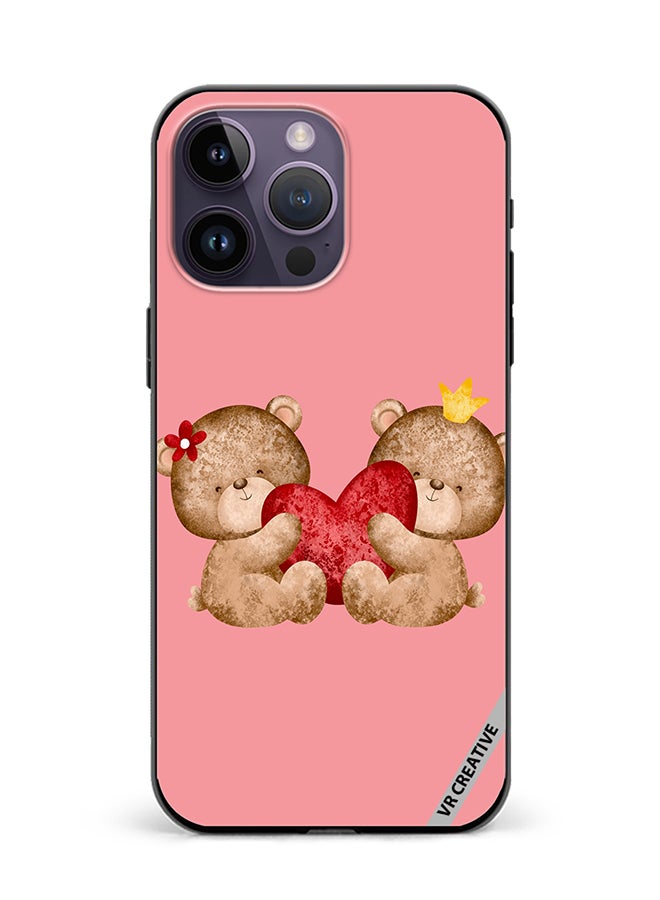 VR CREATIVE Protective Case Cover For Apple iPhone 16 Pro Max Bear Love Design Multicolour