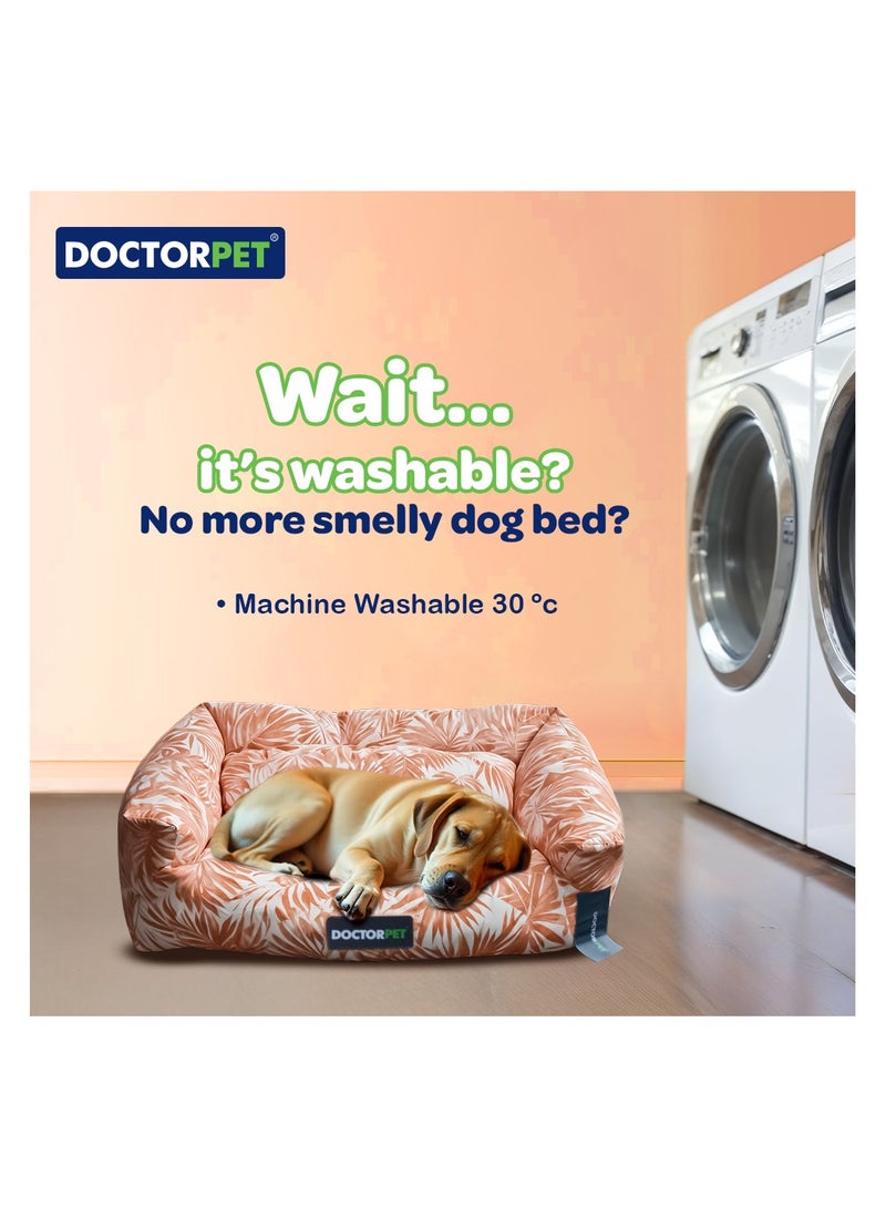 DOCTERPET Doctor Pet Makaron Series Rectangle Pet Bed Medium  Soft Washable Fabric, Reversible Cushion, Non-Slip Base - Ideal for Cats & Medium Dogs - Image 3