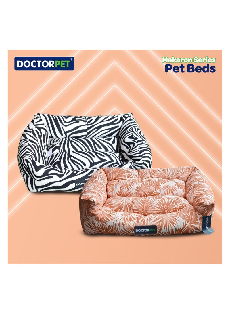 DOCTERPET Doctor Pet Makaron Series Rectangle Pet Bed Medium  Soft Washable Fabric, Reversible Cushion, Non-Slip Base - Ideal for Cats & Medium Dogs - Image 5