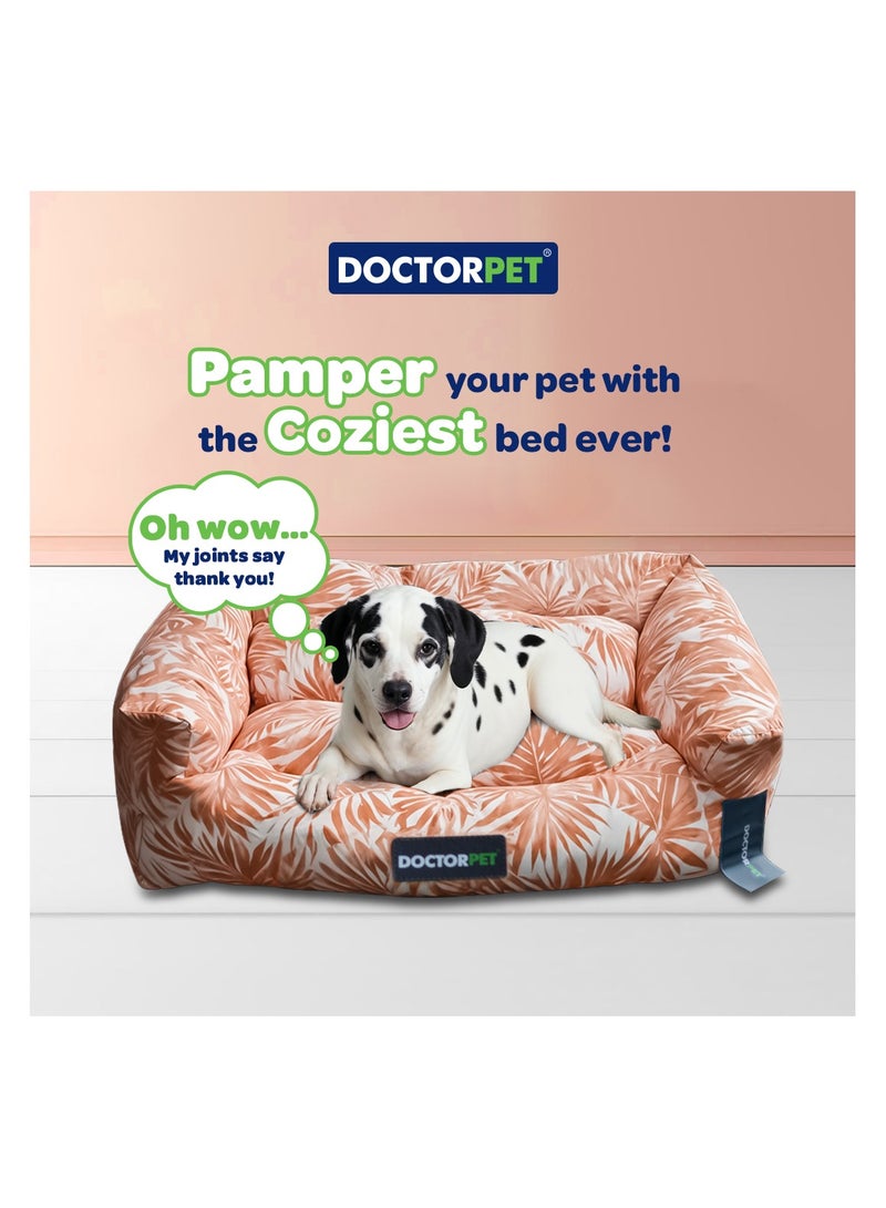 DOCTERPET Doctor Pet Makaron Series Rectangle Pet Bed Medium  Soft Washable Fabric, Reversible Cushion, Non-Slip Base - Ideal for Cats & Medium Dogs - Image 2